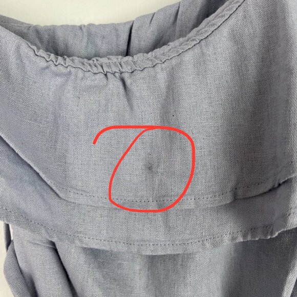 NWT Nicole Miller Linen Blend One Shoulder Ruffle Chambray Midi Dress Size XS - Picture 5 of 12